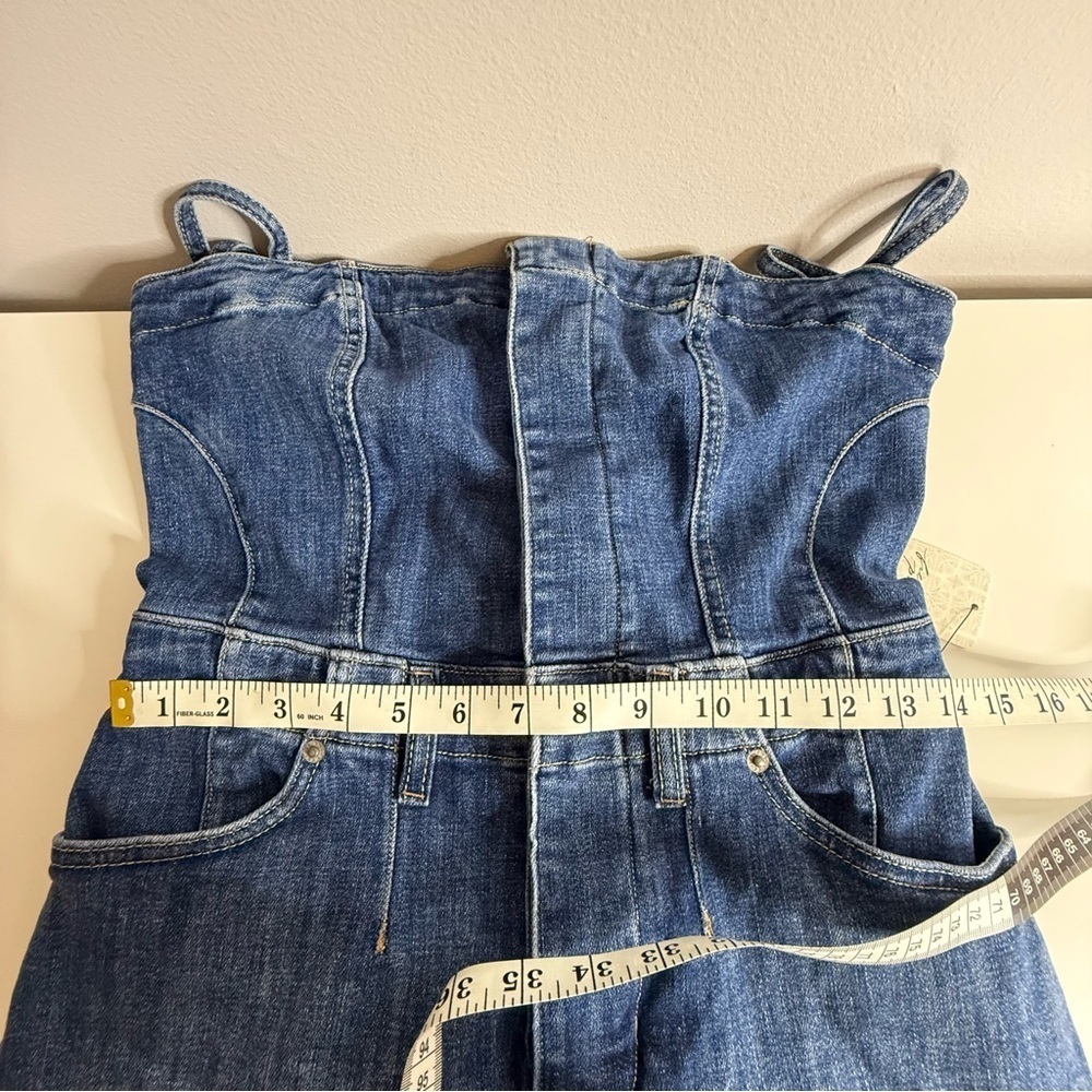 We The Free Dream Lover Denim Strapless Romper Small indigo NWT - Picture 9 of 11